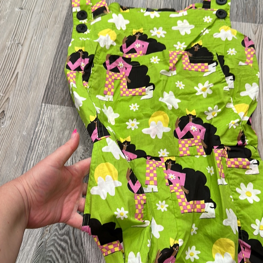 Nooworks Lime Green Patterned Jumpsuit with Pink Accents - Picture 4 of 8